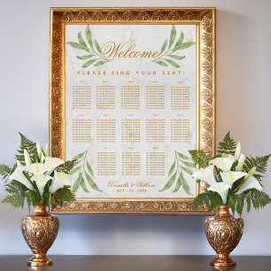 13 Tische Seekarte Grünpflanzen Botanische Blätter Poster