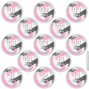 13 Volleyballspieler boho paisleys pink schwarz Aufkleber