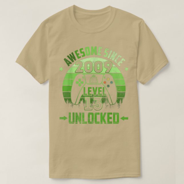 13 Year Old Birthday Unlocked Level 13 Awesome Sin T-Shirt (Design vorne)