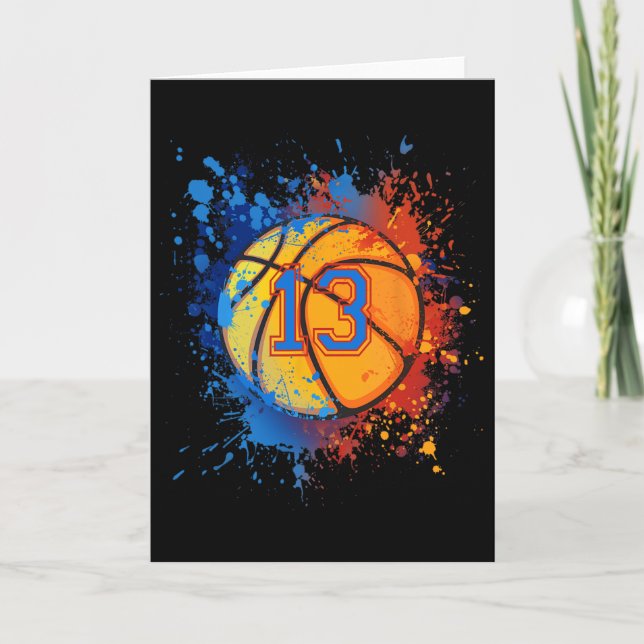 13 Years Old 13th Birthday Sketll Gift For Boys Pa Karte (Vorderseite)