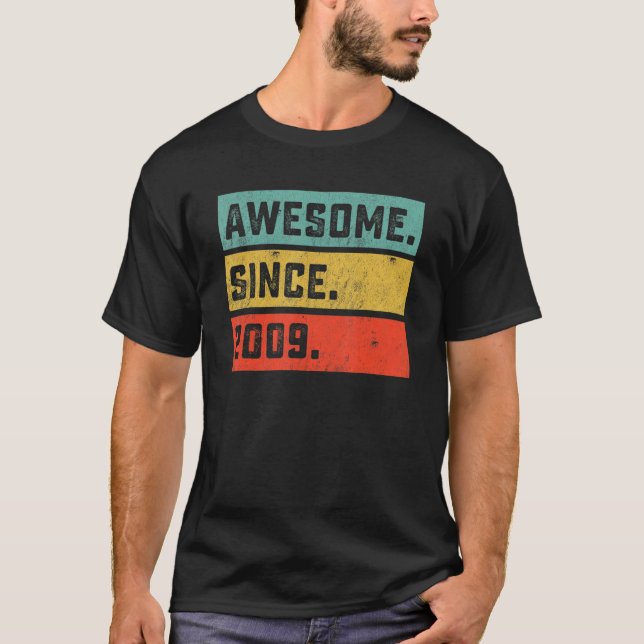 13th Birthday  Awesome Since 2009 13 Years Old T-Shirt (Vorderseite)