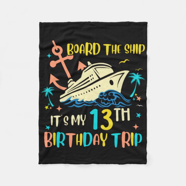 13th Birthday Cruise Trip Funny Nautical Vacation  Fleecedecke (Vorderseite)
