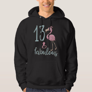 13th Birthday Flamingo Outfit Girls 13 Year Old Bd Hoodie