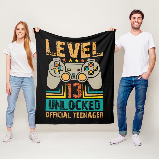13th Birthday Gift Boys Level 13 Unlocked Official Fleecedecke (Beispiel)