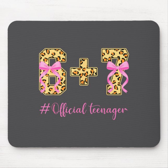 13th Birthday Girl Nk Coquette Bow Leopard 6+7 Yea Mousepad (Vorne)