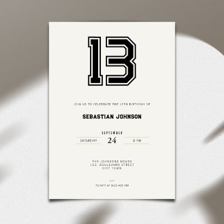 13th Birthday Invitation - Minimal Sport Style Einladung