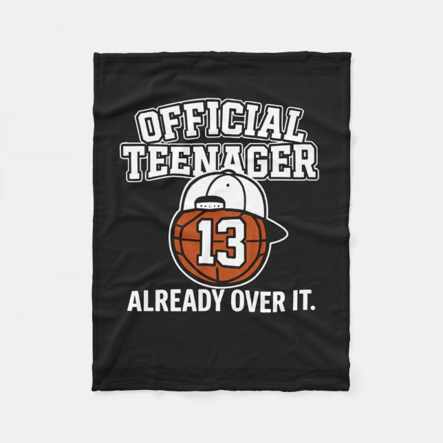 13th Birthday Official Teenager Funny Teen Sketll  Fleecedecke (Vorderseite)