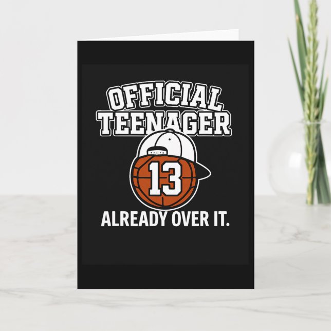 13th Birthday Official Teenager Funny Teen Sketll  Karte (Vorderseite)