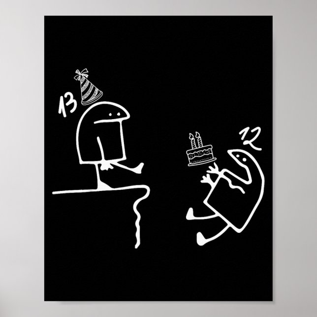 13th Birthday Party Funny Teenager 13 Year Old Boy Poster (Vorne)
