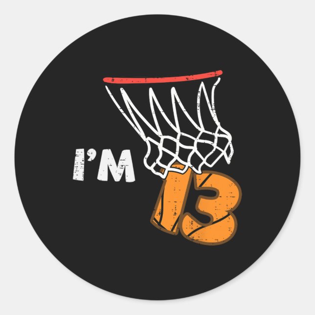 13th Birthday Sketll Im 13 Thirteen Year Old Bday  Runder Aufkleber (Vorderseite)