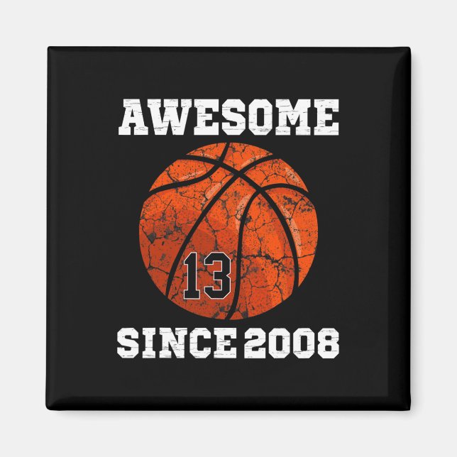 13th Birthday Sketll Lover Gift 13 Years Old Vinta Magnet (Vorne)