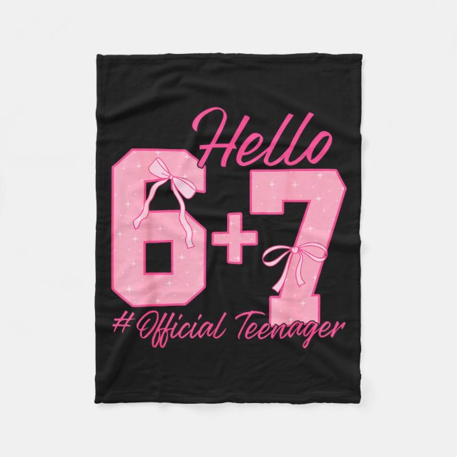 13th Birthday Teenager Six Seven Coquette Bow 6 7  Fleecedecke (Vorderseite)