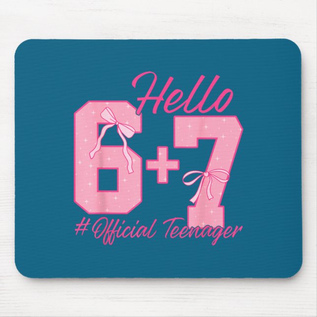 13th Birthday Teenager Six Seven Coquette Bow 6 7  Mousepad (Vorne)