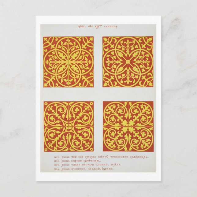 13th century tile designs, Bild from 'Spec Postkarte (Vorderseite)