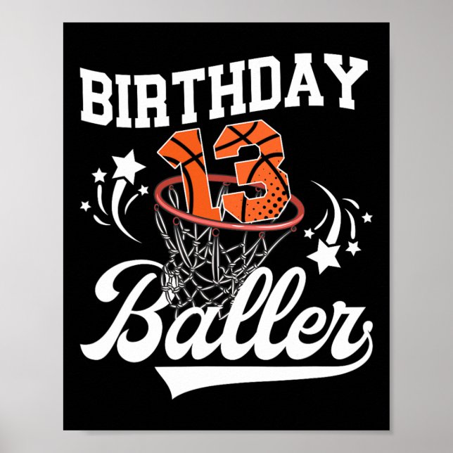 13th Sketll Birthday Thirteen Year Old Sketll Play Poster (Vorne)