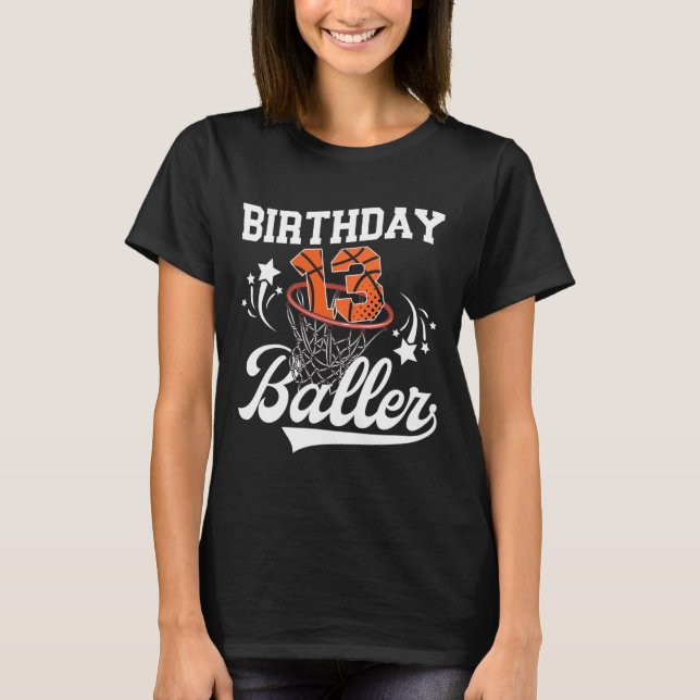 13th Sketll Birthday Thirteen Year Old Sketll Play T-Shirt (Vorderseite)
