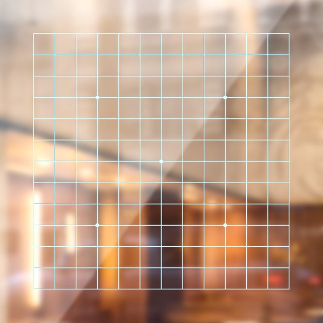 13x13 Goban Luminous Blue Transparent Decal Fensteraufkleber (Blatt 2)