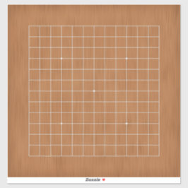 13x13 Goban mit weißen Linien anpassbar 14" x14" Aufkleber