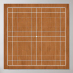 13x13 Goban mit weißen Linien anpassbar Poster