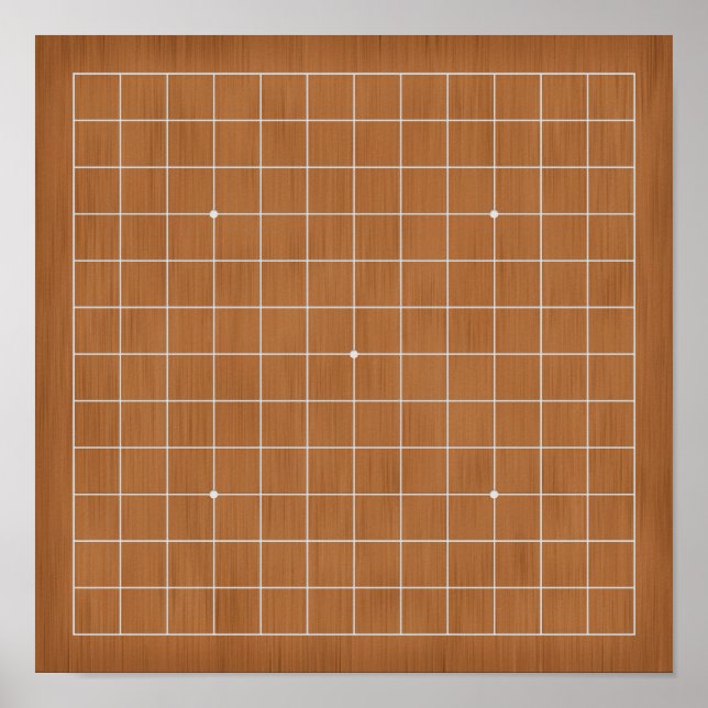 13x13 Goban mit weißen Linien anpassbar Poster (Vorne)