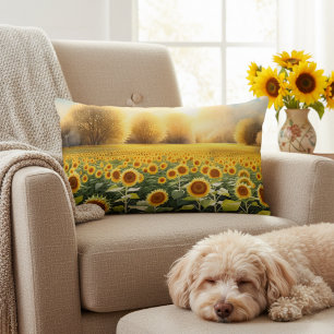 13x21 Gelbe Sonnenblumen Sonnenuntergang Akzent Ki Lendenkissen