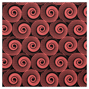 140216 Spirals - Tropisches Rosa auf schwarz Stoff