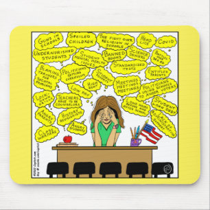 1409 Lehrer Stress and Worry Cartoon Mousepad