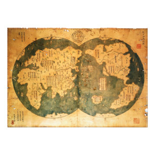 1418 Chinesische Weltkarte von Gavin Menzies Fotodruck
