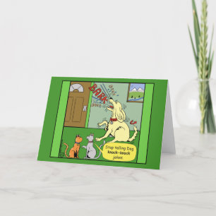 1428 Dog Knock-Knock Joke Cartoon Karte