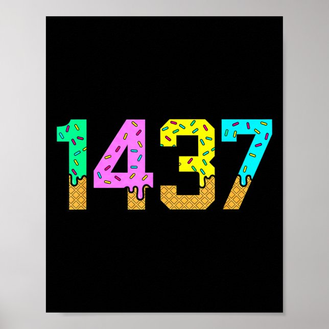 1437 Ich liebe dich für immer Meme Süße Eiscreme V Poster (Vorne)