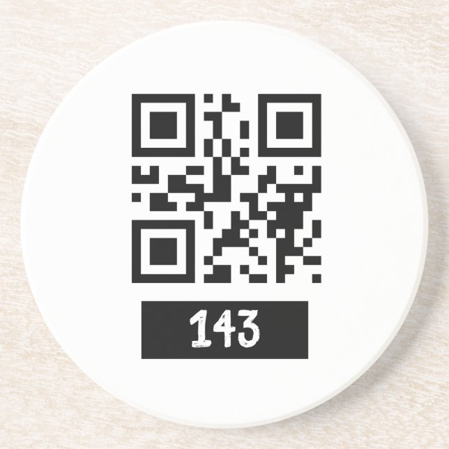 143 Geheimcode QR-Nachricht, dekodieren und sagen Getränkeuntersetzer (Vorne)