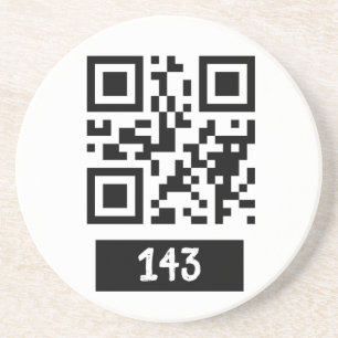 143 Geheimcode QR-Nachricht, dekodieren und sagen Getränkeuntersetzer