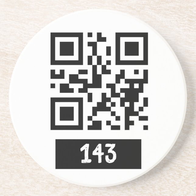 143 Geheimcode QR-Nachricht, dekodieren und sagen Getränkeuntersetzer (Vorne)