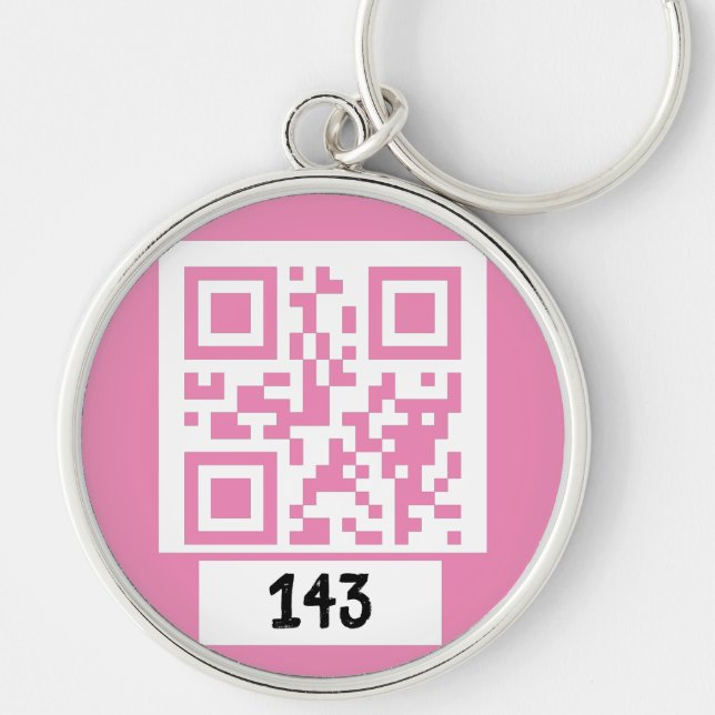 143 geheime QR-Code-Nachricht, dekodieren, sagen S Schlüsselanhänger (Vorne)