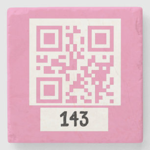 143 geheime QR-Code-Nachricht, dekodieren, sagen S Steinuntersetzer