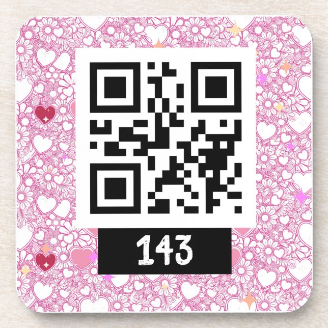 143 geheime QR-Code-Nachricht, sagen Sie, sie deko Getränkeuntersetzer (Vorderseite)