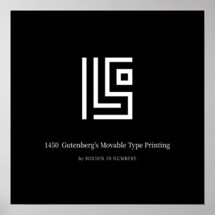 1450 Gutenberg Bewegliche Type Minimalist Poster