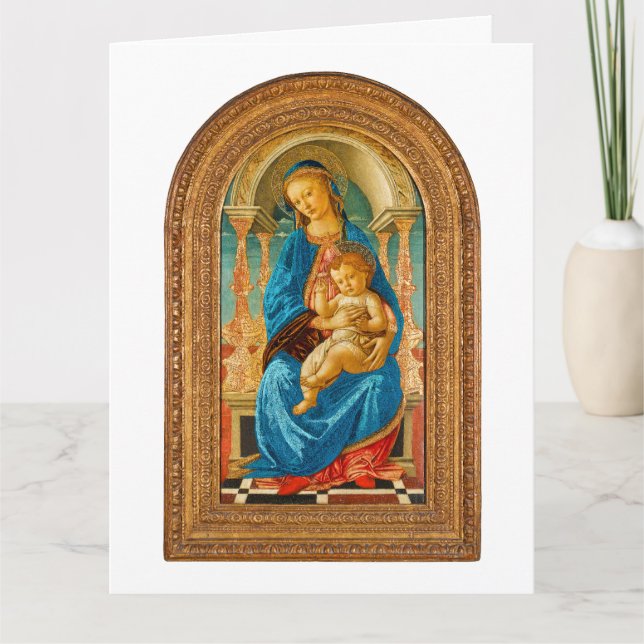 1470 Botticelli Madonna mit Kind auf dem Thron Karte (Vorderseite)