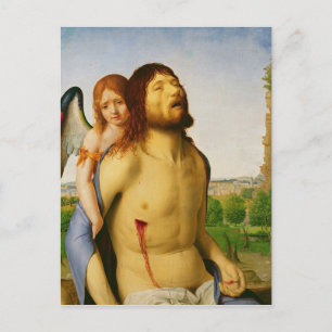 1475/78, Der tote Christus, unterstützt von einem  Postkarte