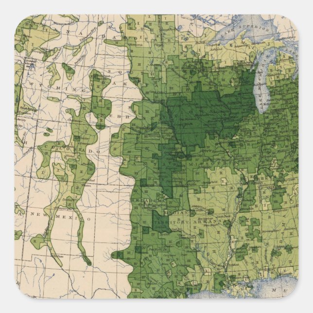 147 Rinder/Quadratmeilen Quadratischer Aufkleber (Vorderseite)