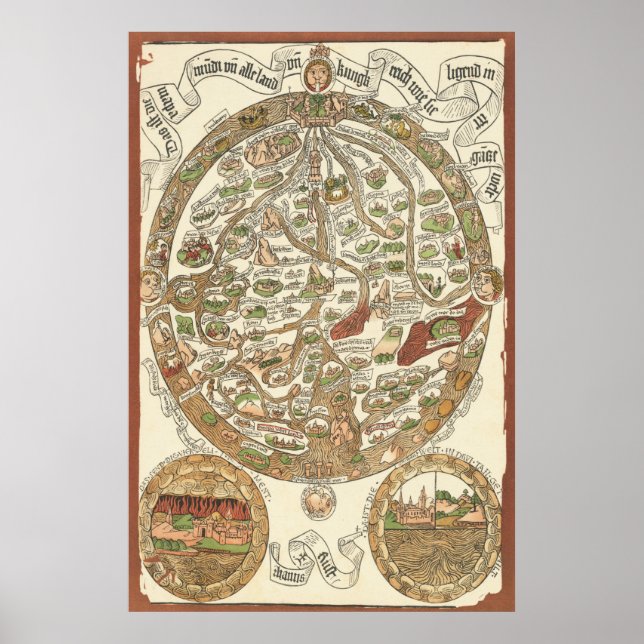 1480 World Map Poster (Vorne)