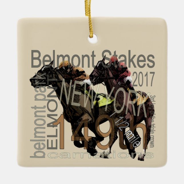 149th Belmont Stakesthoroughbred-Pferderennen Keramikornament (Vorderseite)