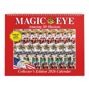 14.25" breiter 2026 USA Magic Eye Calendar Kalender