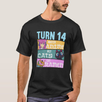 14. Anime Birthday Pajamas I Haustiere Katzen T-Shirt