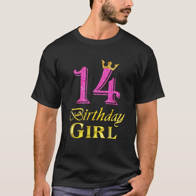 14 Birthday Girl Princess 14 Years Old 14th Birthd T-Shirt (Vorderseite)