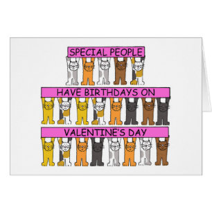 14. Februar Geburtstag Niedlicher Cartoon Katzen