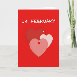 14. Februar Hearts Liebeskarte Karte