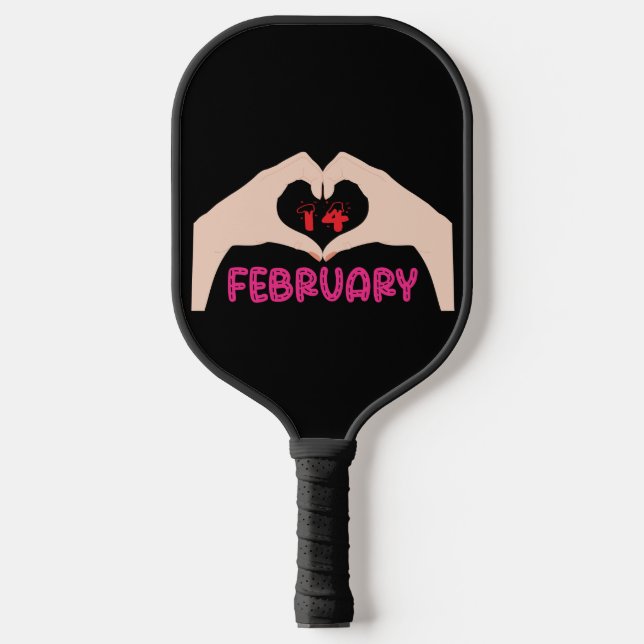 14. Februar Valentine Pickleball Schläger (Vorderseite)