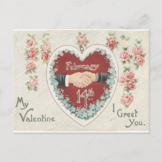 14. Februar | Vintager Valentinstag Postkarte