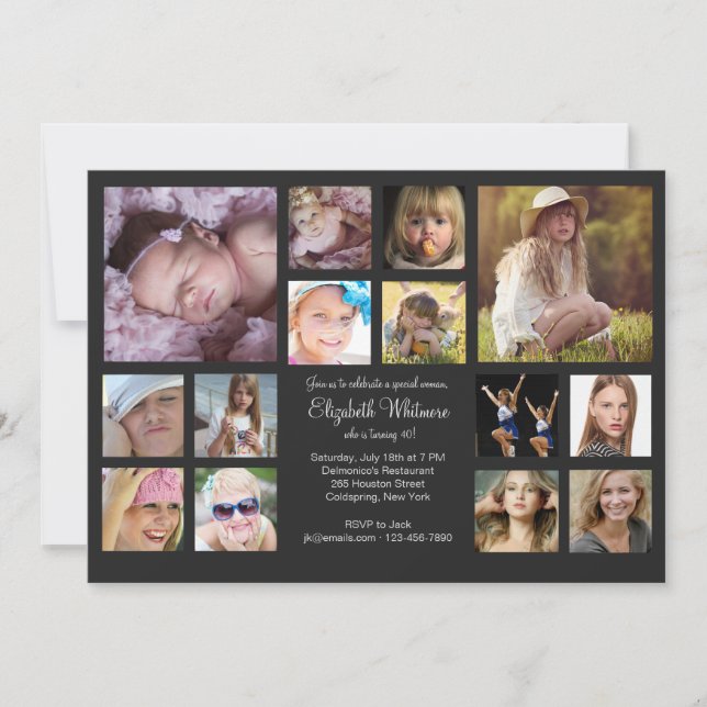 14 Foto-Collage Einladung (Vorderseite)